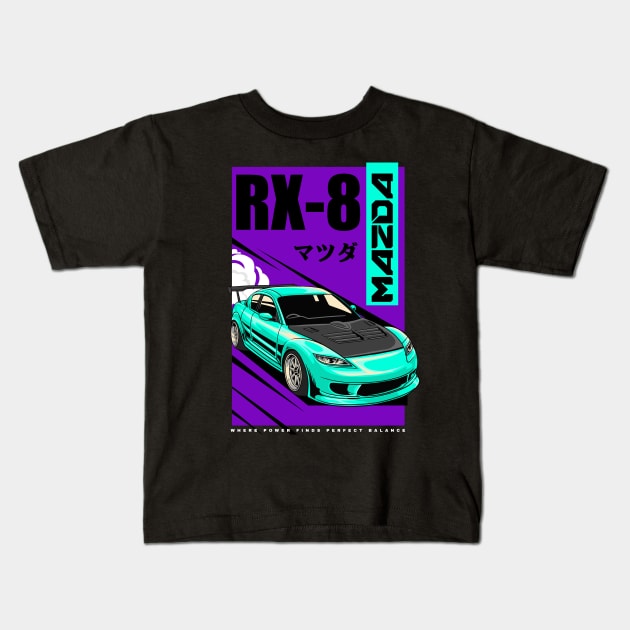 Mazda RX-8 Nostalgia Kids T-Shirt by Harrisaputra